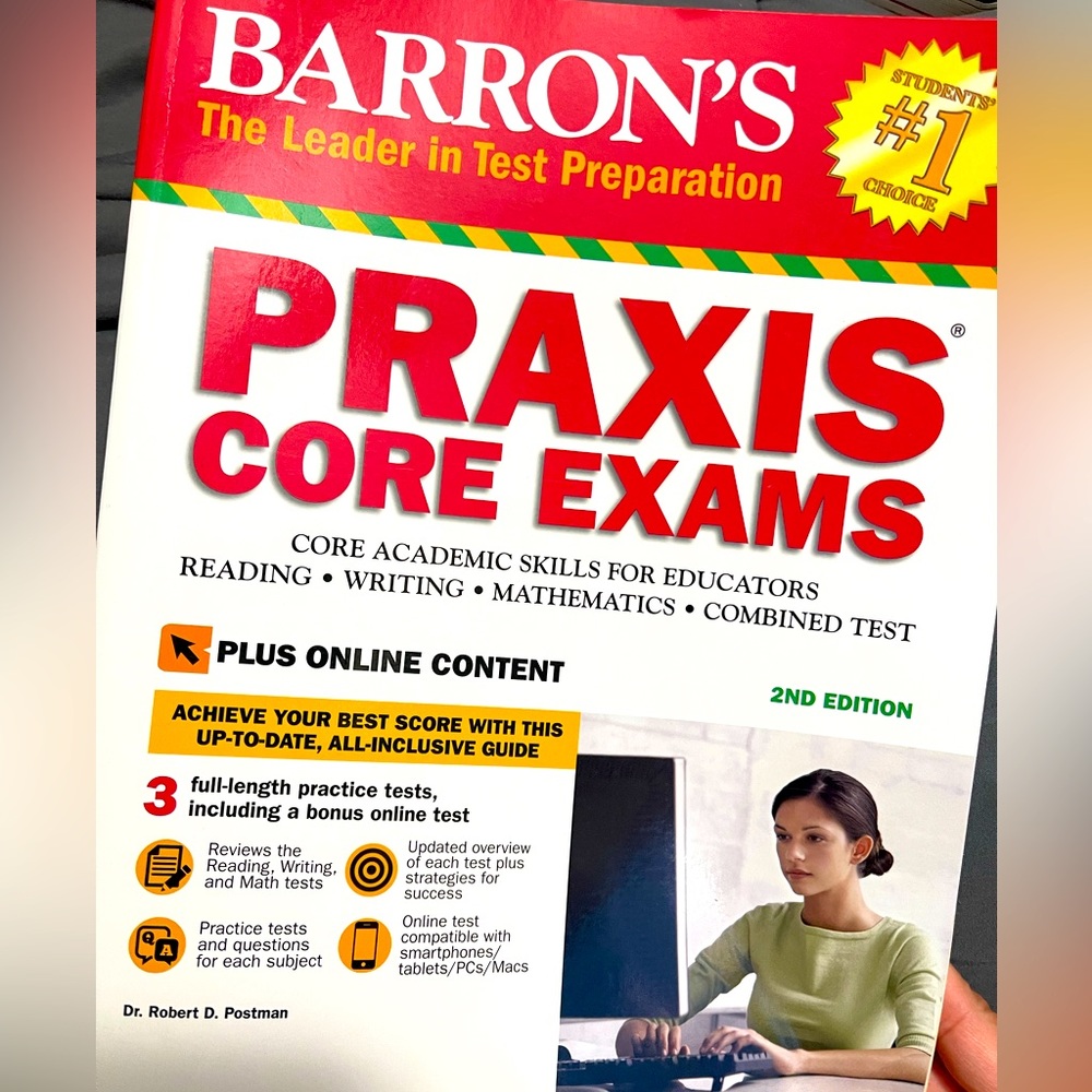 Barron’s Praxis core exam 2nd edition. New never used